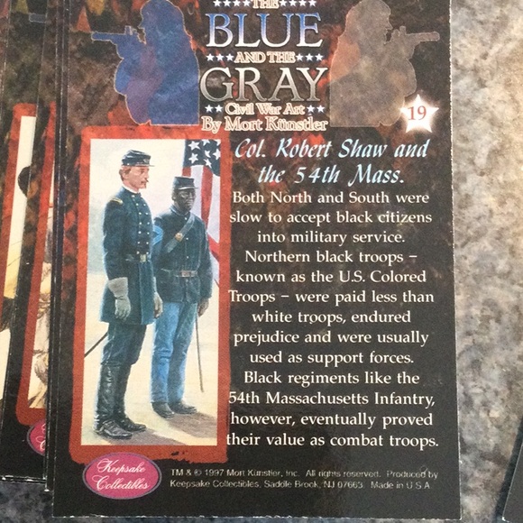 The Blue and the Gray Civil War cards by artist Mort Kunstler. 1997.  Set of 72 - Picture 2 of 9